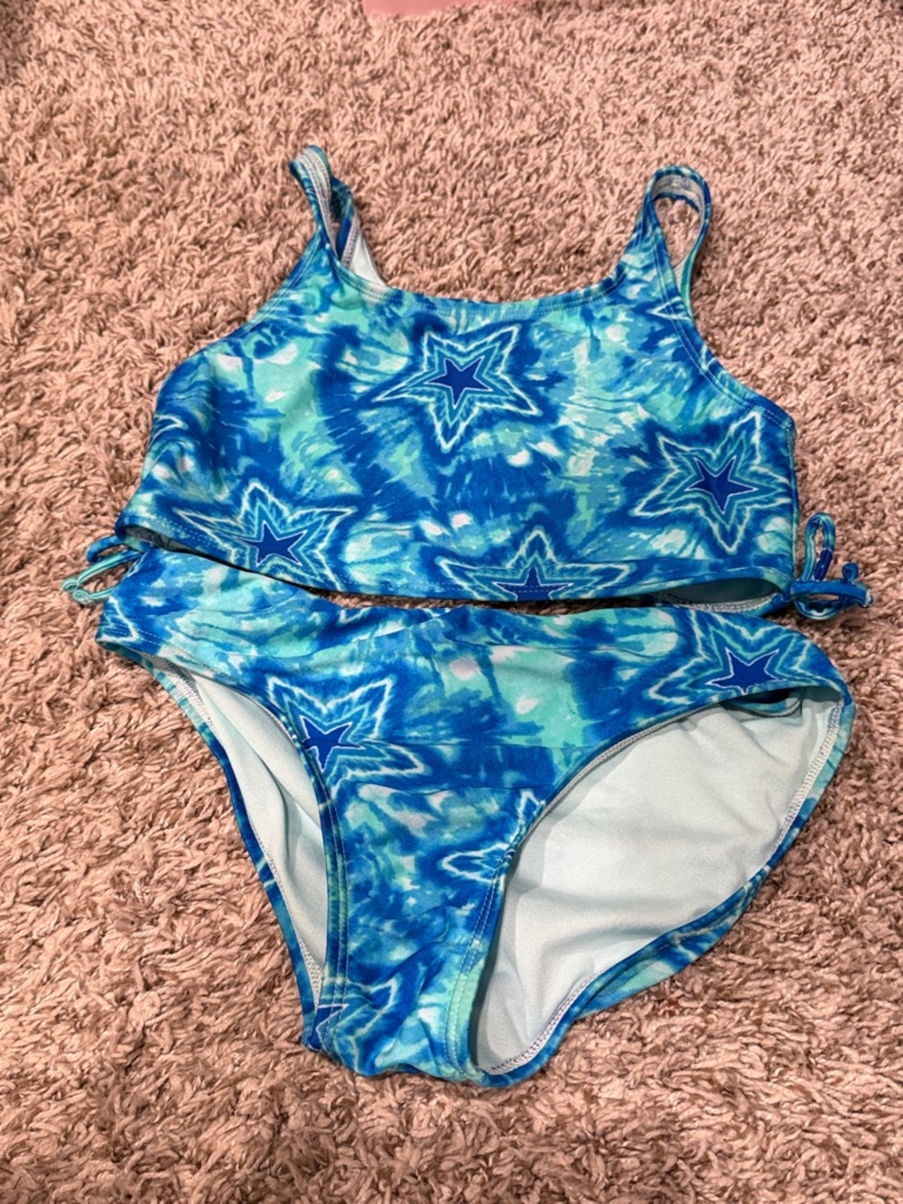 Girls Blue Star Two-Piece Swim Set